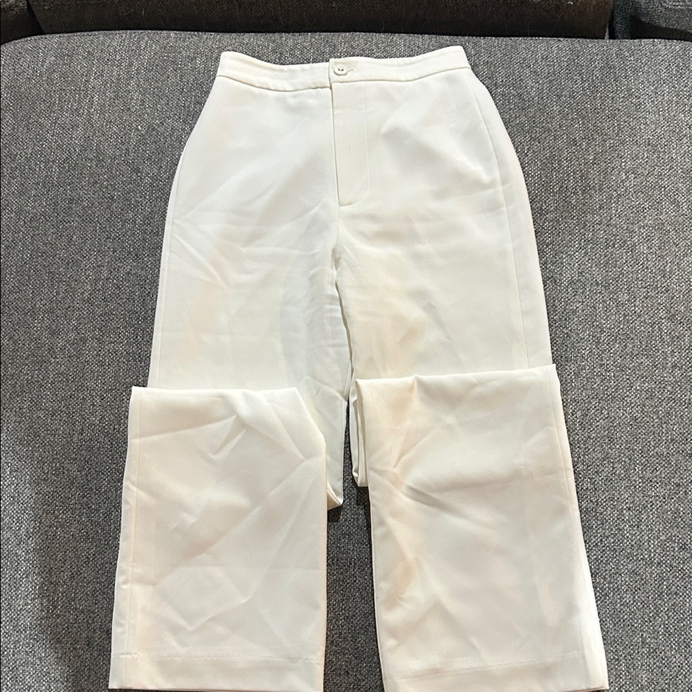 Lulu's Cream High-Waisted Trousers